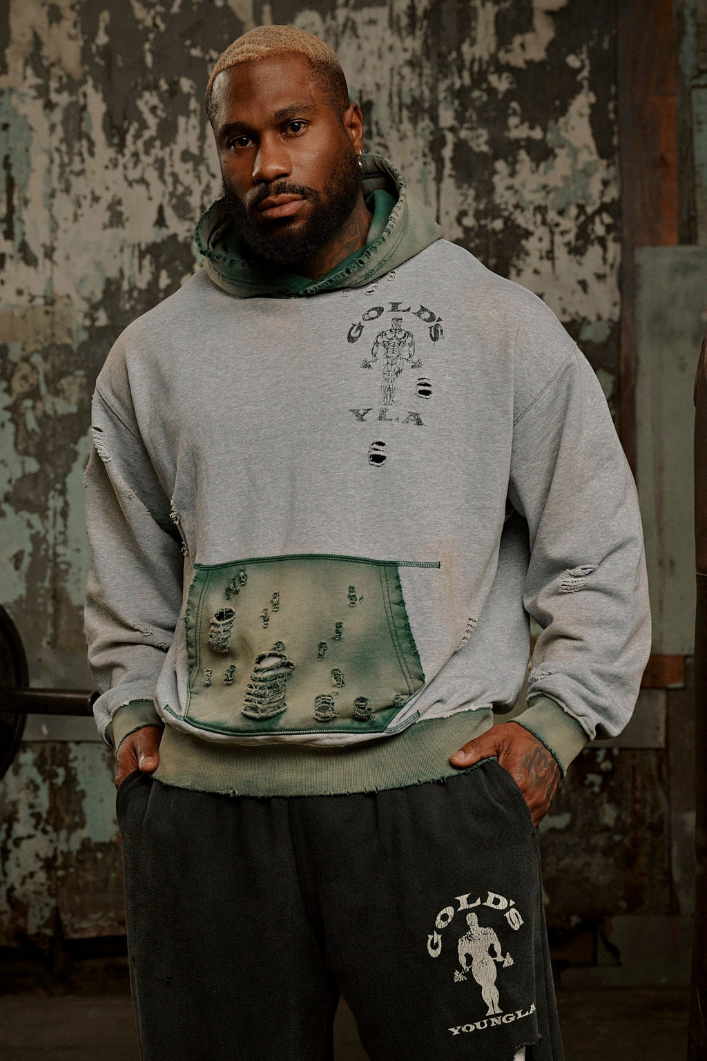 5168 - Gold's Iron Legacy Distress Hoodies